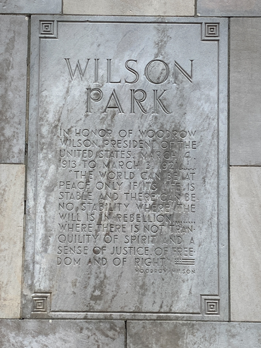 Wilson Park Limestone Dedication Plaque